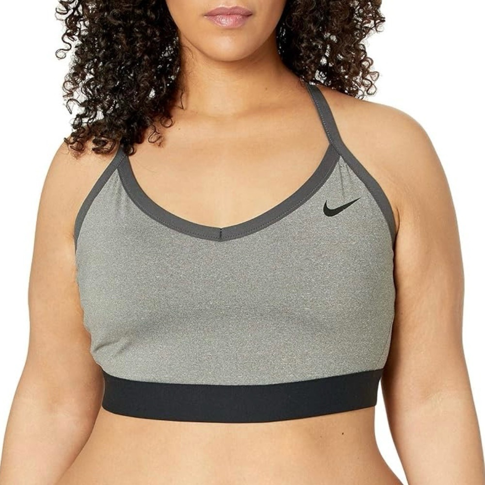 Nike Gray and Black Light Support Sports Bra